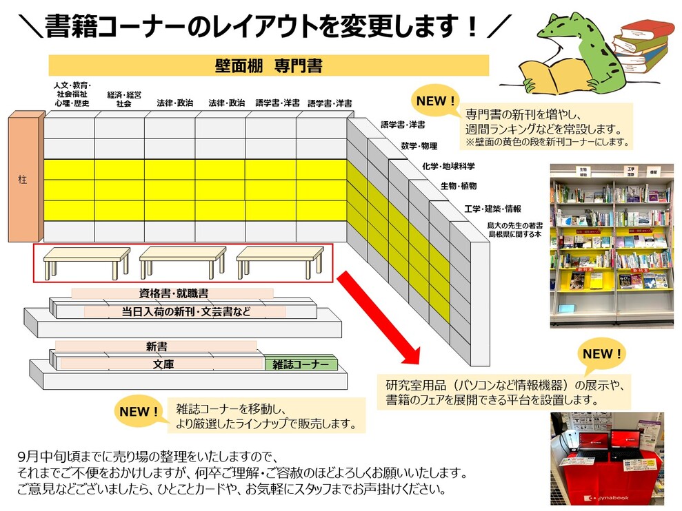 松江ショップ書籍コーナーレイアウト